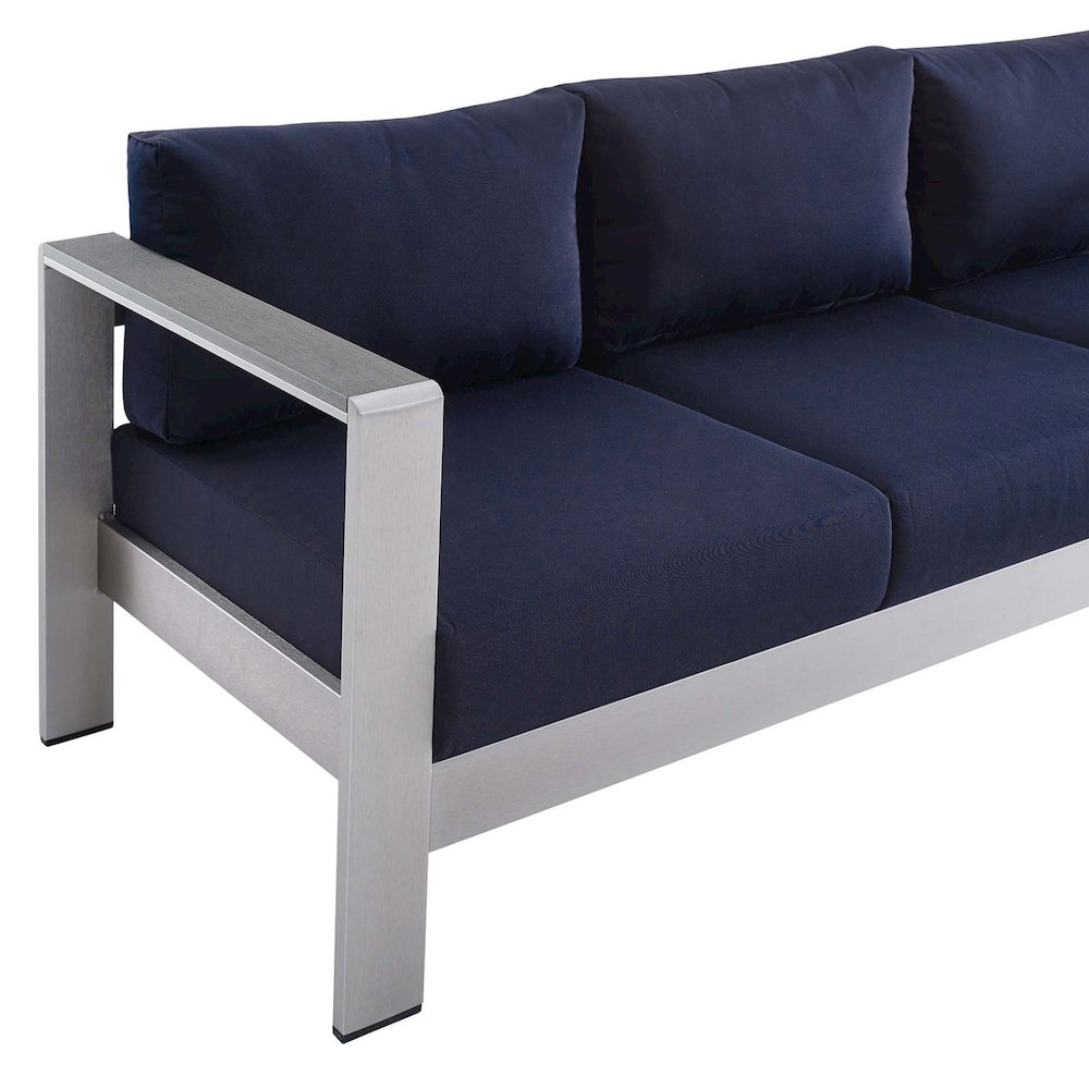 Shore 4 Piece Sunbrella Fabric Outdoor Patio Aluminum Set. Picture 11