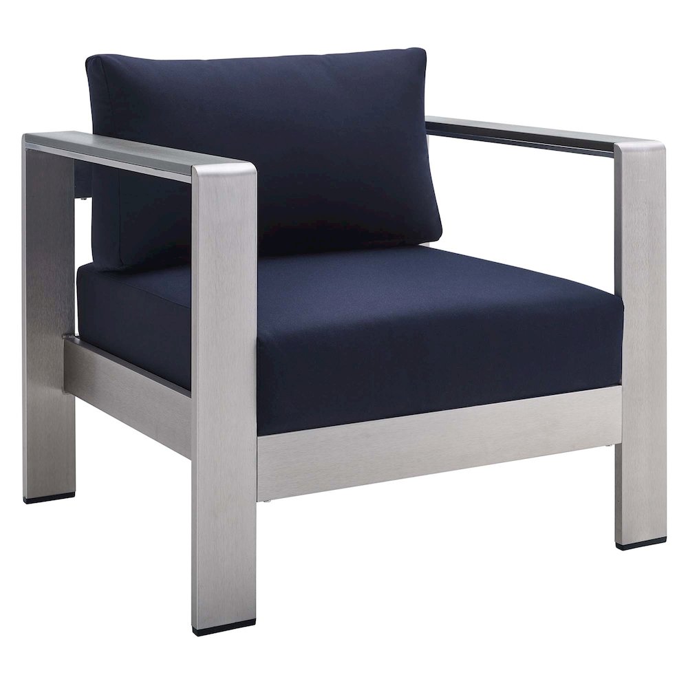 Shore 4 Piece Sunbrella Fabric Outdoor Patio Aluminum Set. Picture 2