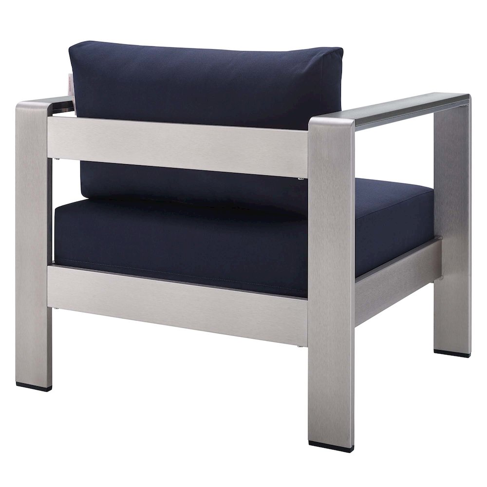 Shore 4 Piece Sunbrella Fabric Outdoor Patio Aluminum Set. Picture 4