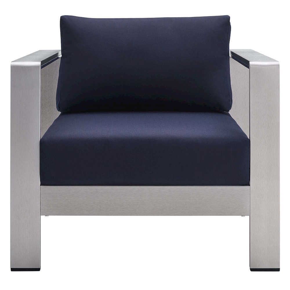 Shore 4 Piece Sunbrella Fabric Outdoor Patio Aluminum Set. Picture 5