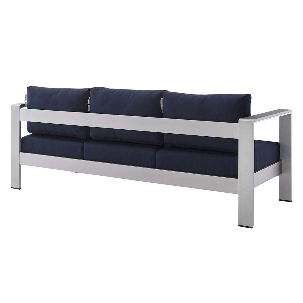 Shore 4 Piece Sunbrella Fabric Outdoor Patio Aluminum Set. Picture 9