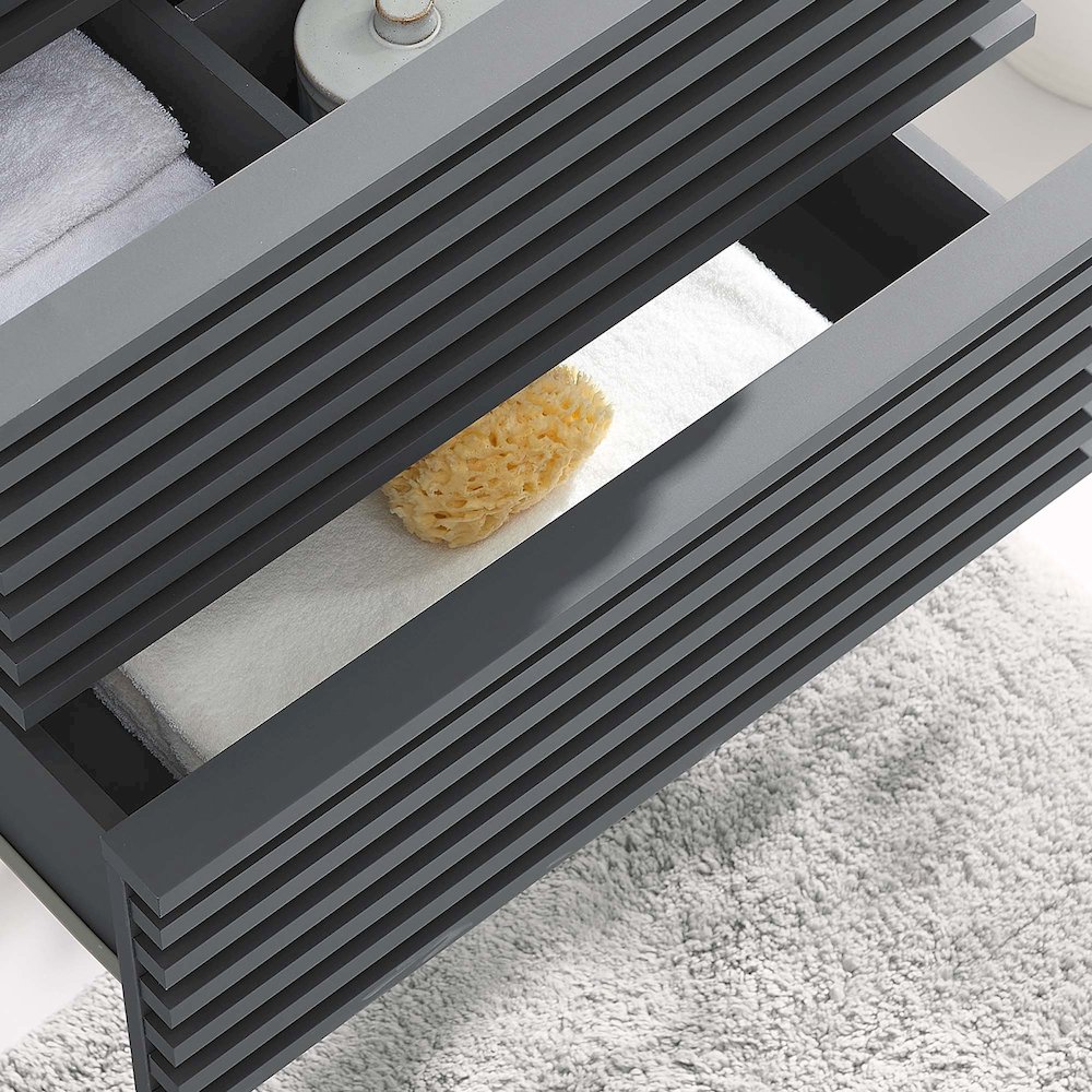 Render 24" Wall-Mount Bathroom Vanity Cabinet (Sink Basin Not Included). Picture 8