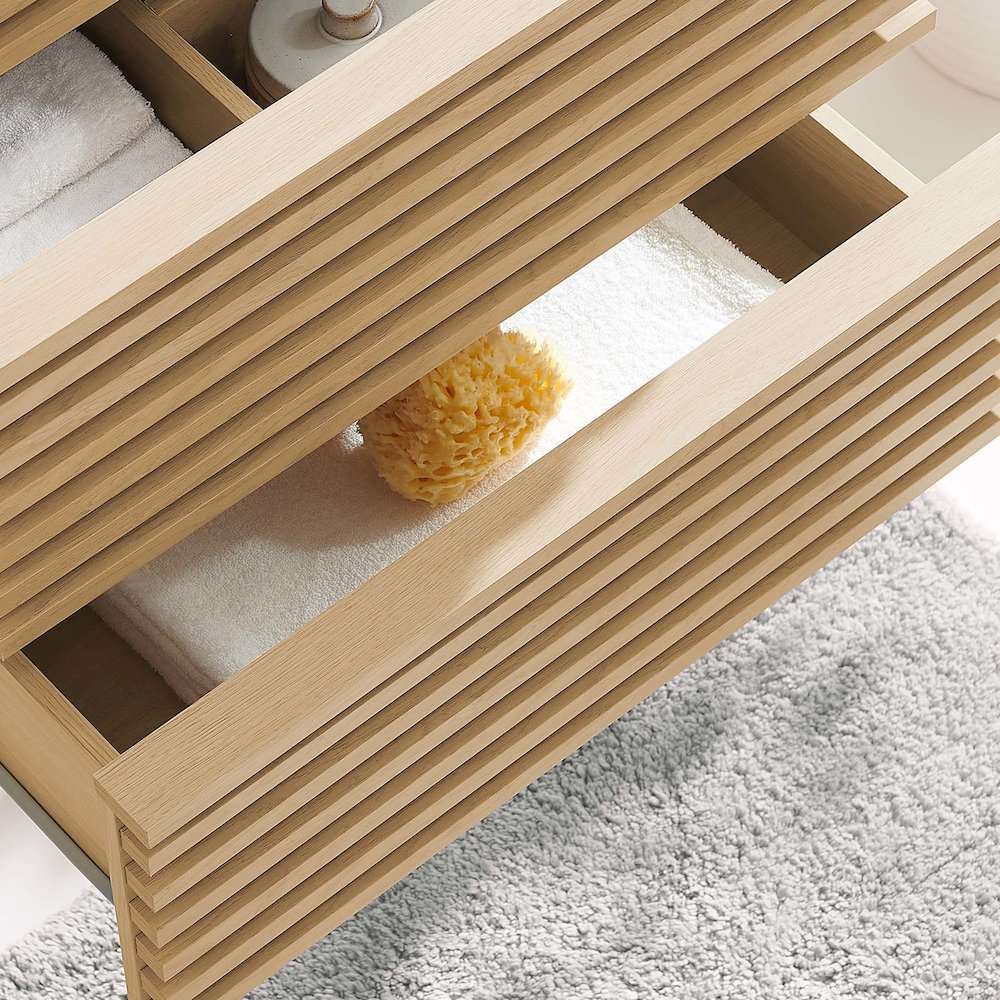 Render 24" Wall-Mount Bathroom Vanity Cabinet (Sink Basin Not Included). Picture 8