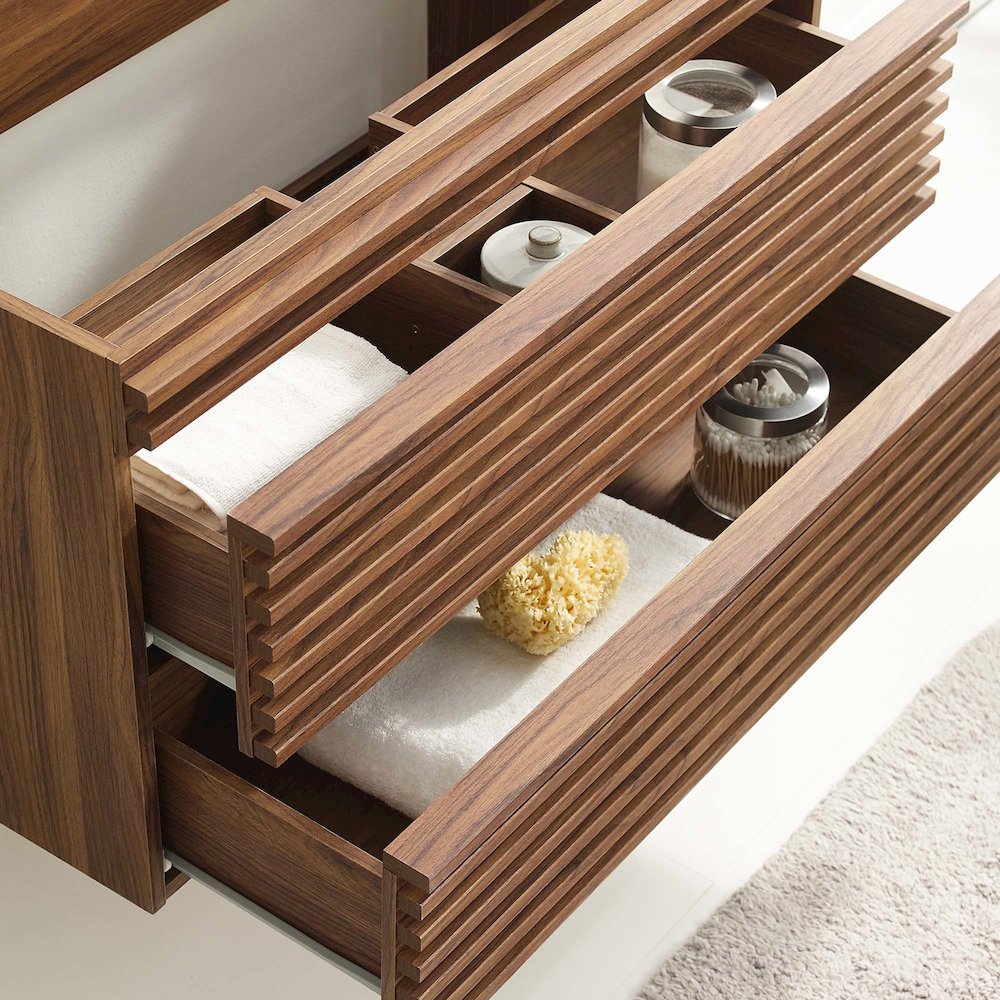 Render 36" Wall-Mount Bathroom Vanity Cabinet (Sink Basin Not Included). Picture 8