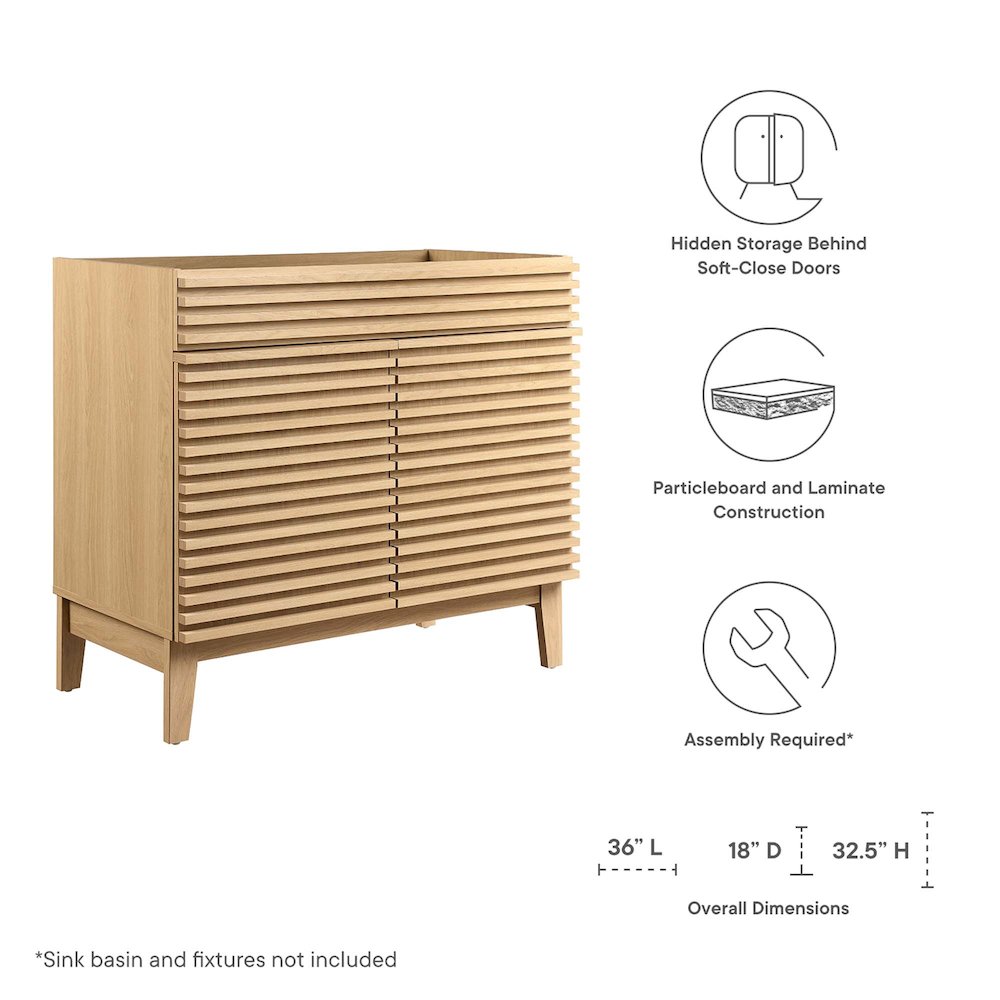 Render 36" Bathroom Vanity Cabinet. Picture 2