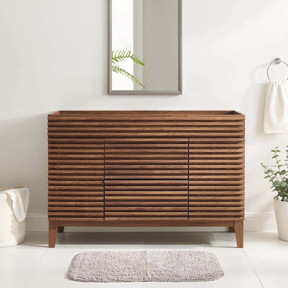 Render 48" Single Sink Compatible (not included) Bathroom Vanity Cabinet. Picture 9