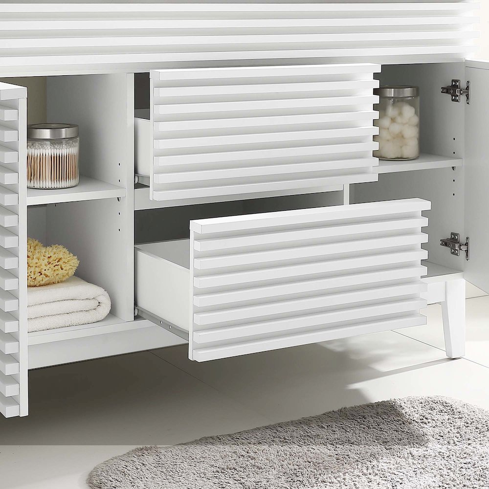Render 48" Single Sink Compatible (not included) Bathroom Vanity Cabinet. Picture 9