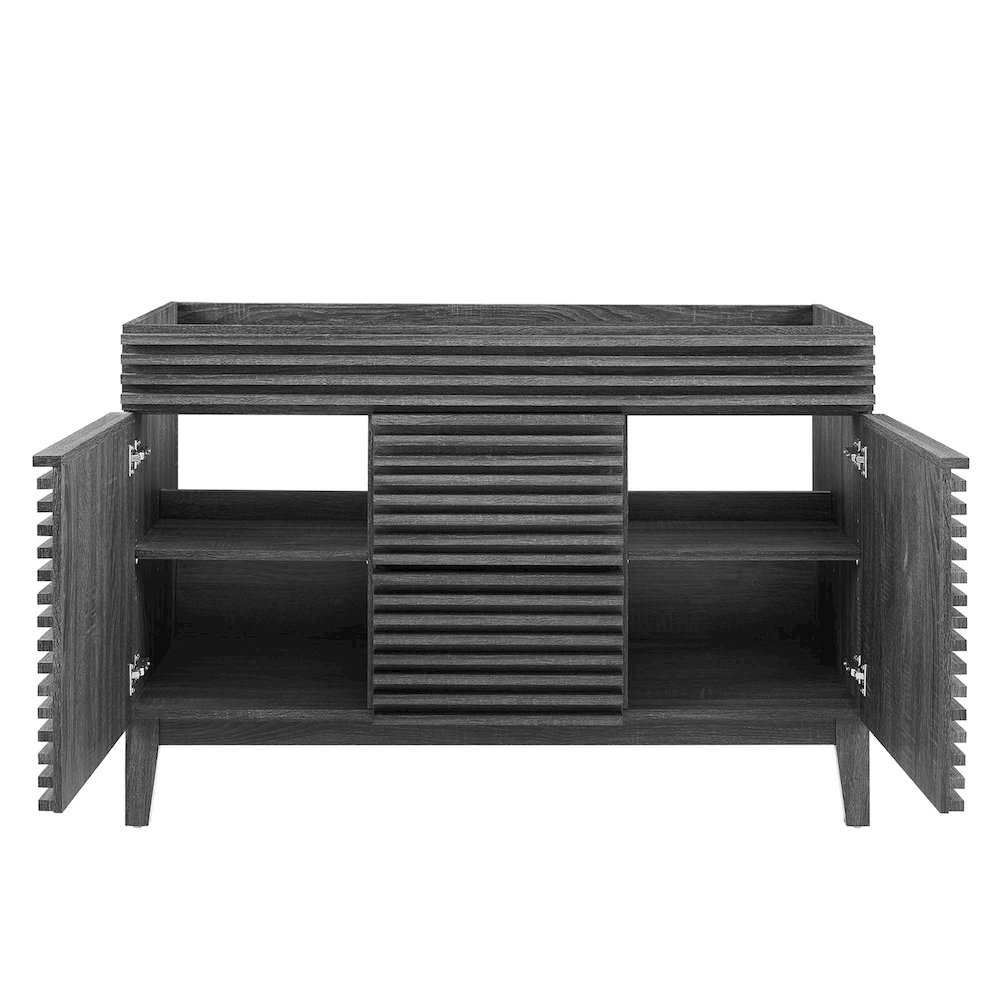 Render 48" Double Sink Compatible (Not Included) Bathroom Vanity Cabinet. Picture 5
