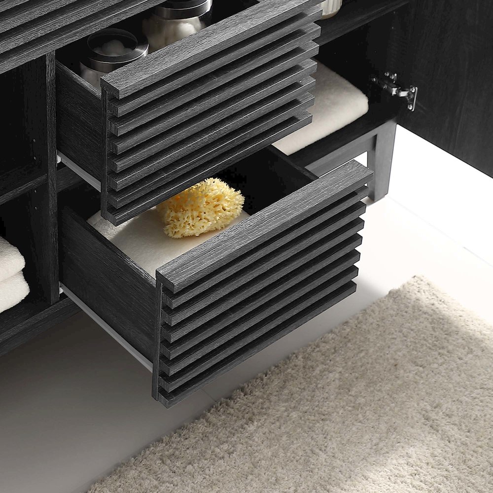 Render 48" Double Sink Compatible (Not Included) Bathroom Vanity Cabinet. Picture 9