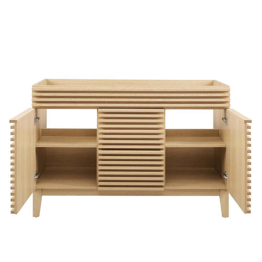 Render 48" Double Sink Compatible (Not Included) Bathroom Vanity Cabinet. Picture 5