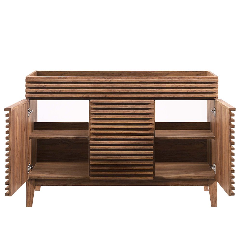 Render 48" Double Sink Compatible (Not Included) Bathroom Vanity Cabinet. Picture 3