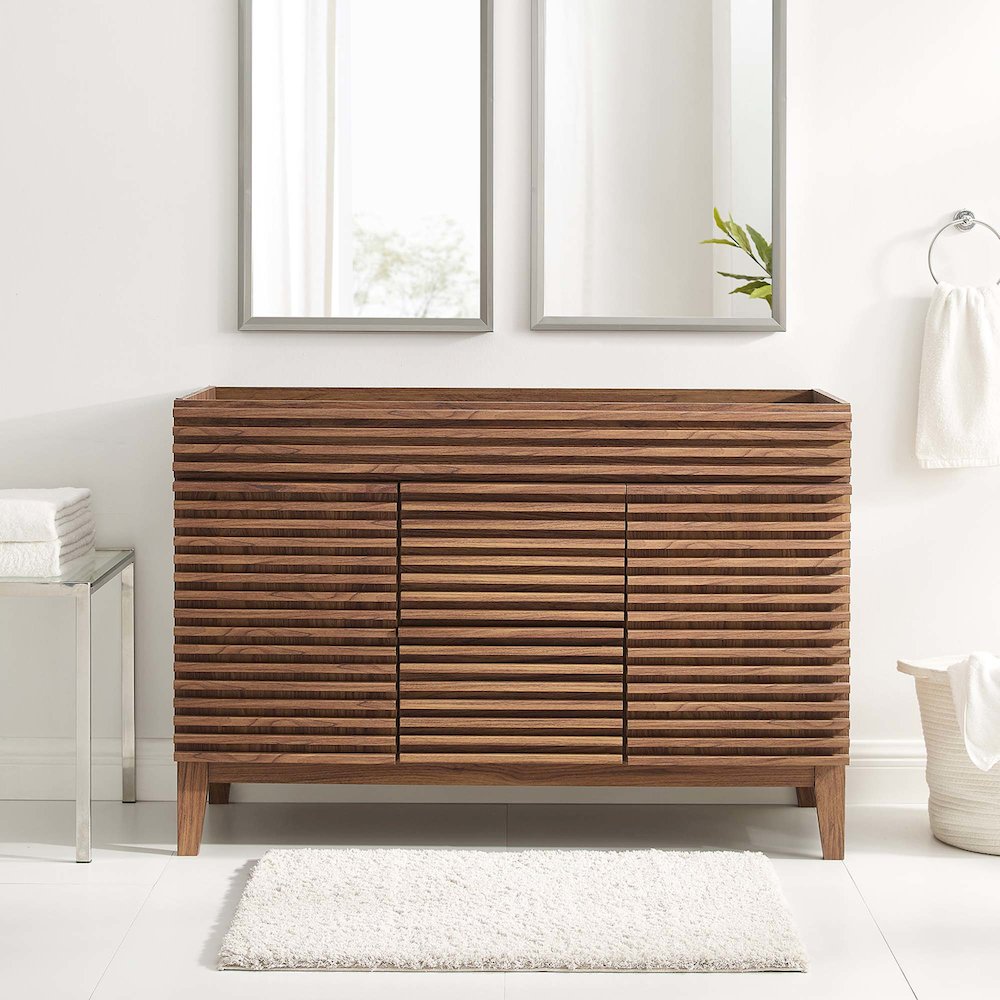 Render 48" Double Sink Compatible (Not Included) Bathroom Vanity Cabinet. Picture 9