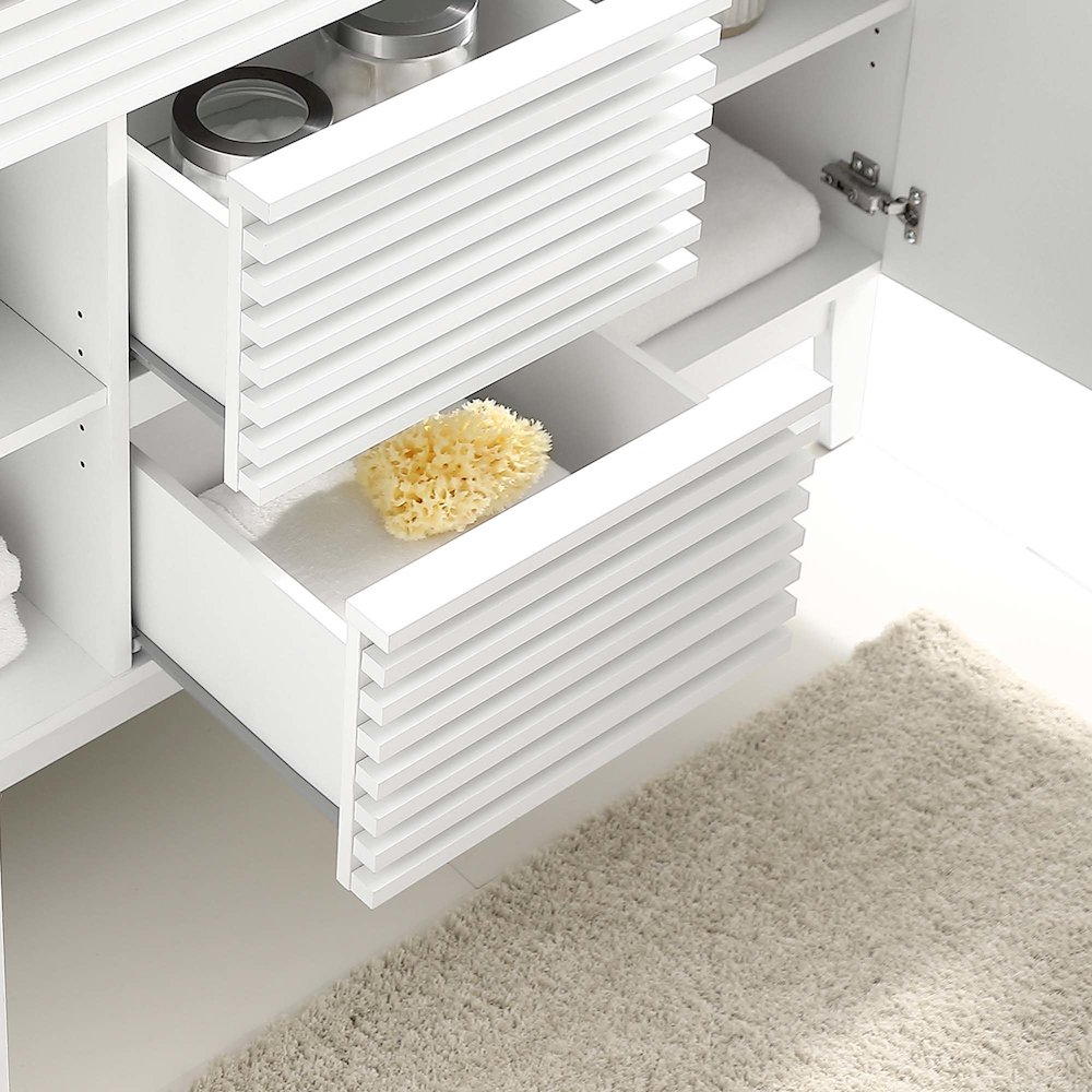 Render 48" Double Sink Compatible (Not Included) Bathroom Vanity Cabinet. Picture 9