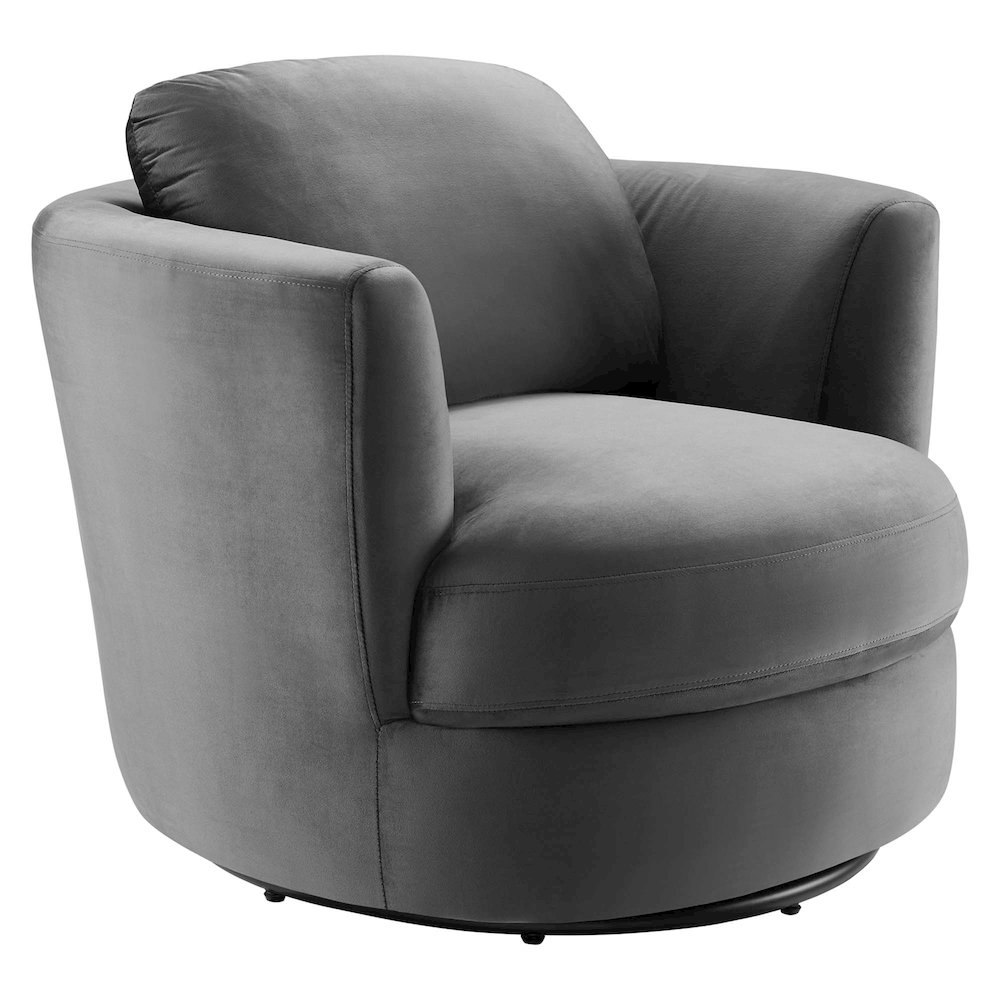 Pirouette Performance Velvet Swivel Armchair. Picture 1