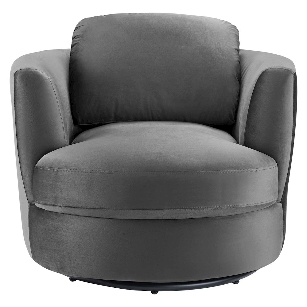 Pirouette Performance Velvet Swivel Armchair. Picture 4