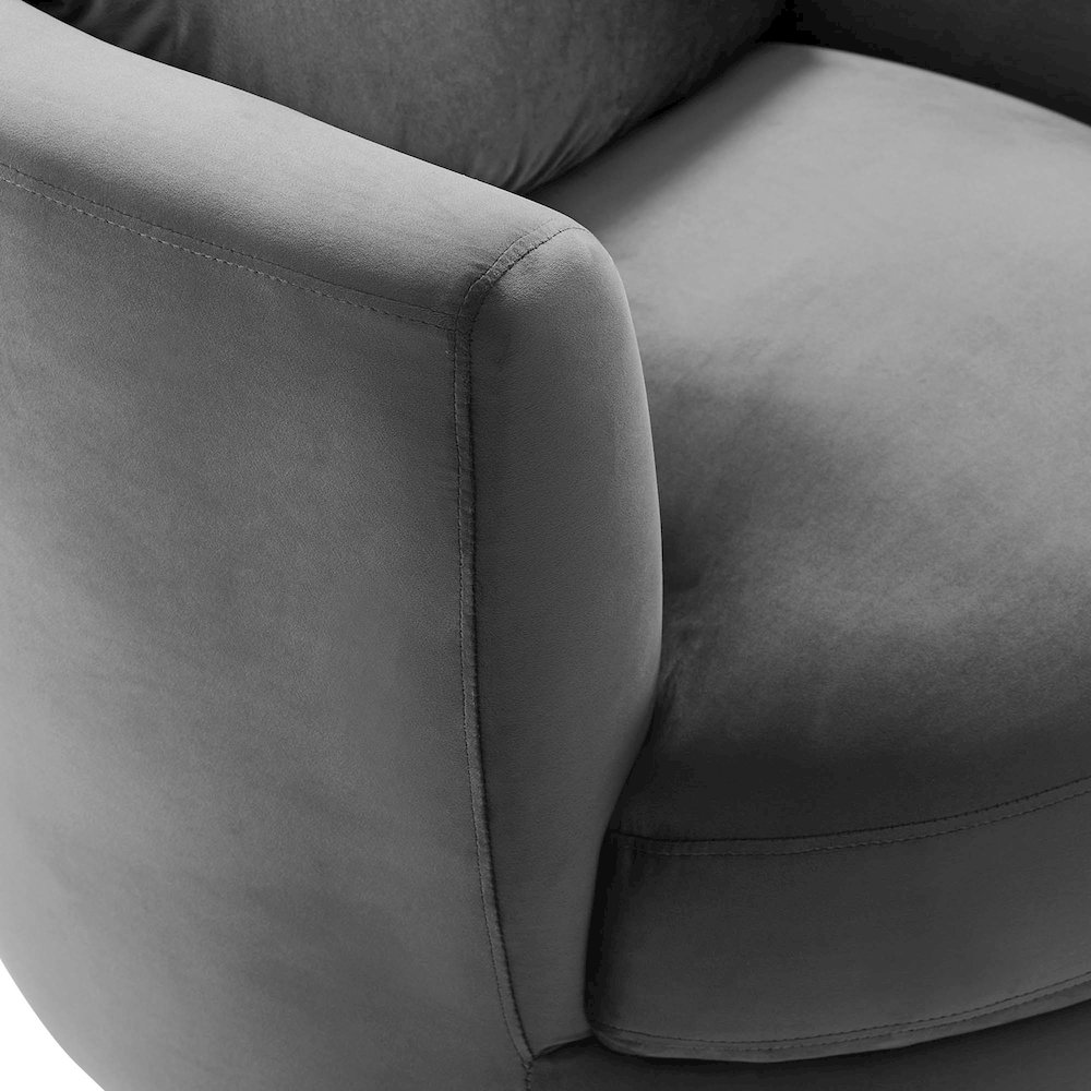 Pirouette Performance Velvet Swivel Armchair. Picture 5
