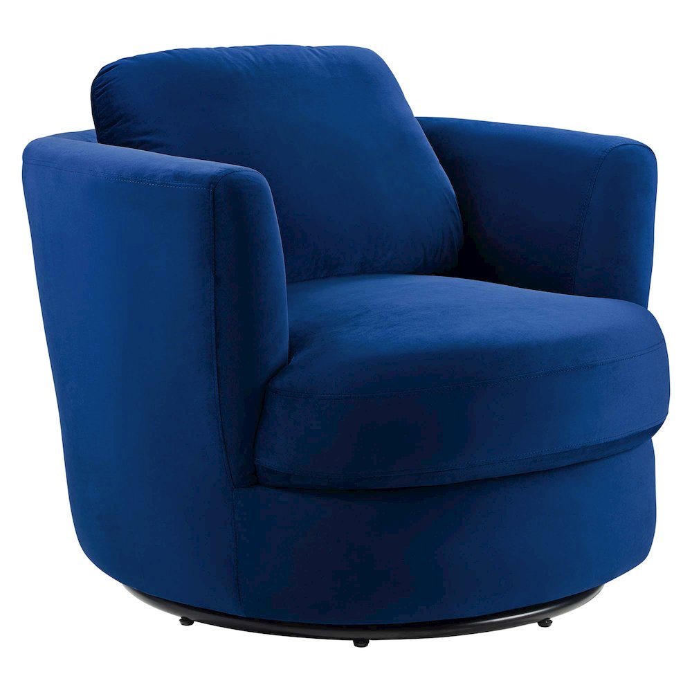Pirouette Performance Velvet Swivel Armchair. Picture 1