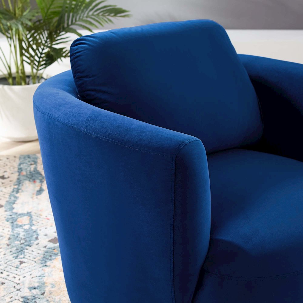 Pirouette Performance Velvet Swivel Armchair. Picture 8