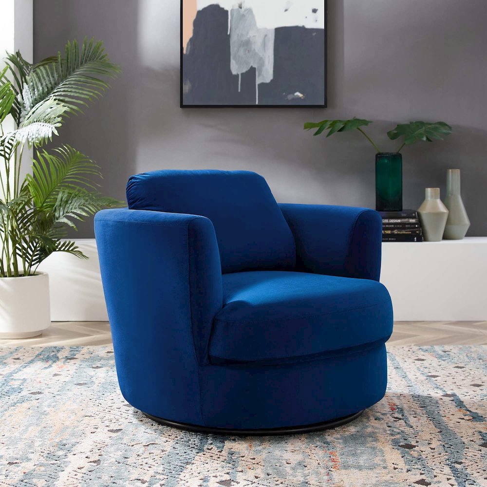 Pirouette Performance Velvet Swivel Armchair. Picture 6