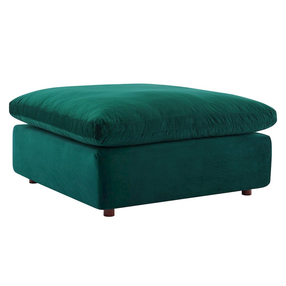 Commix Down Filled Overstuffed Performance Velvet Ottoman. Picture 1
