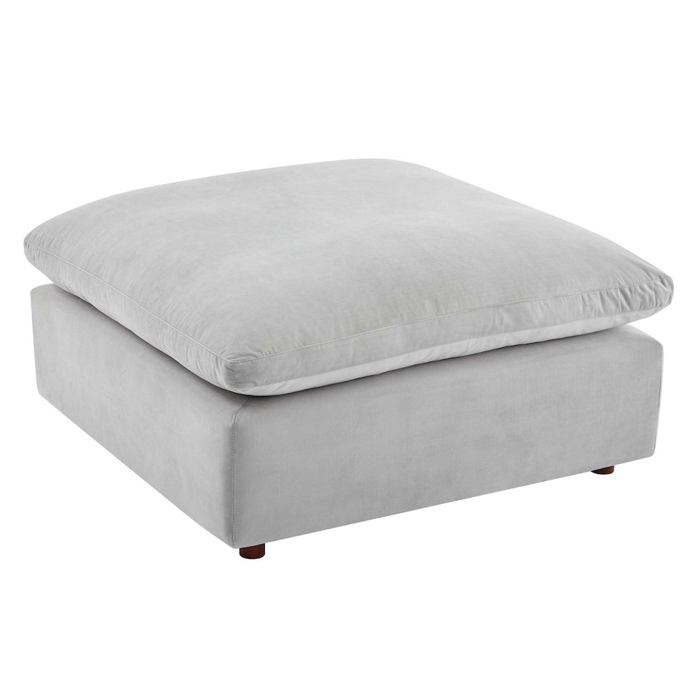 Commix Down Filled Overstuffed Performance Velvet Ottoman. Picture 2