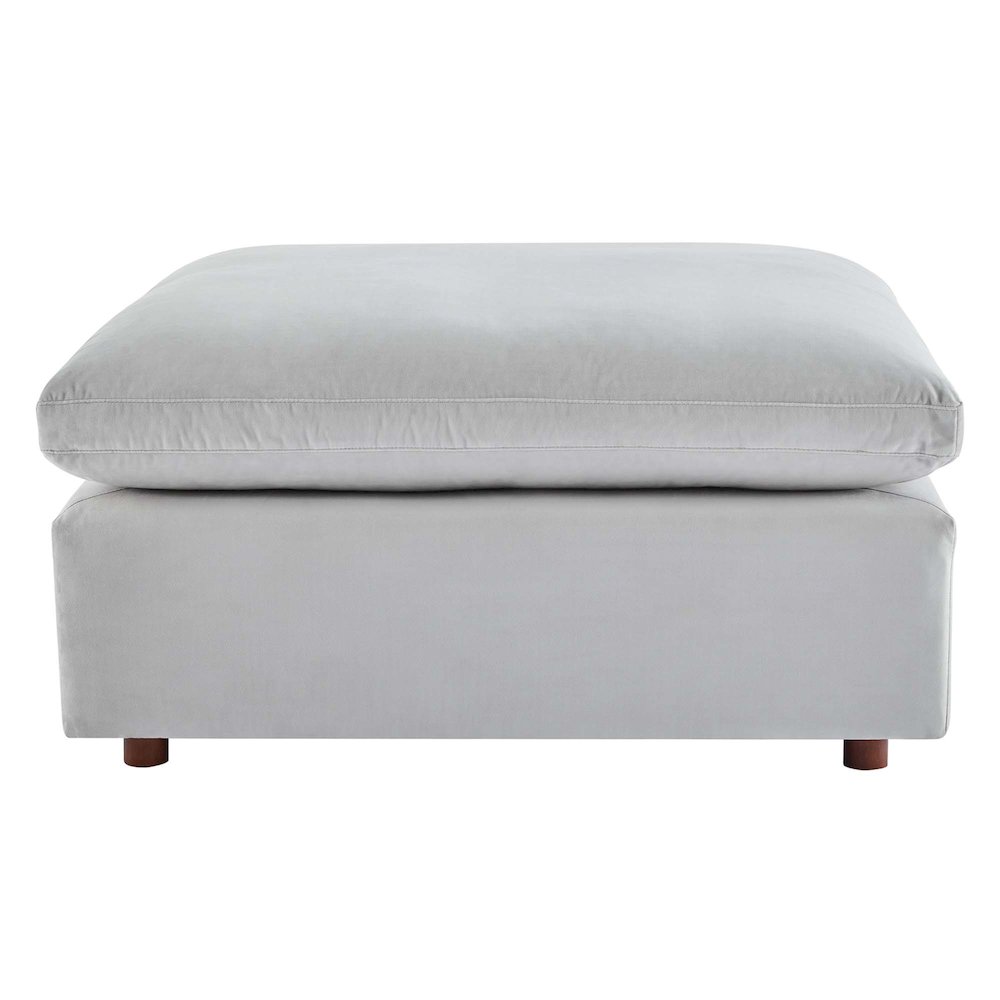 Commix Down Filled Overstuffed Performance Velvet Ottoman. Picture 3