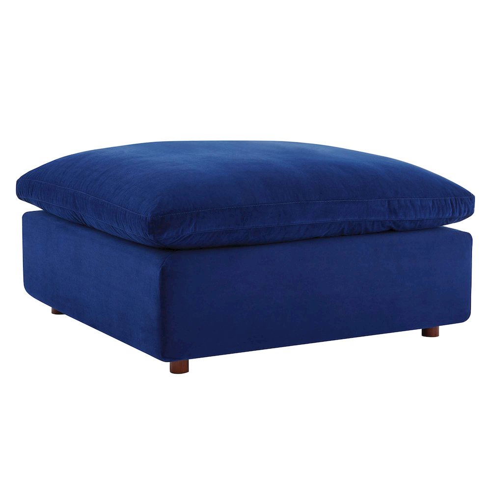 Commix Down Filled Overstuffed Performance Velvet Ottoman. Picture 1