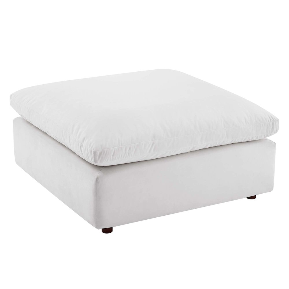 Commix Down Filled Overstuffed Performance Velvet Ottoman. Picture 2