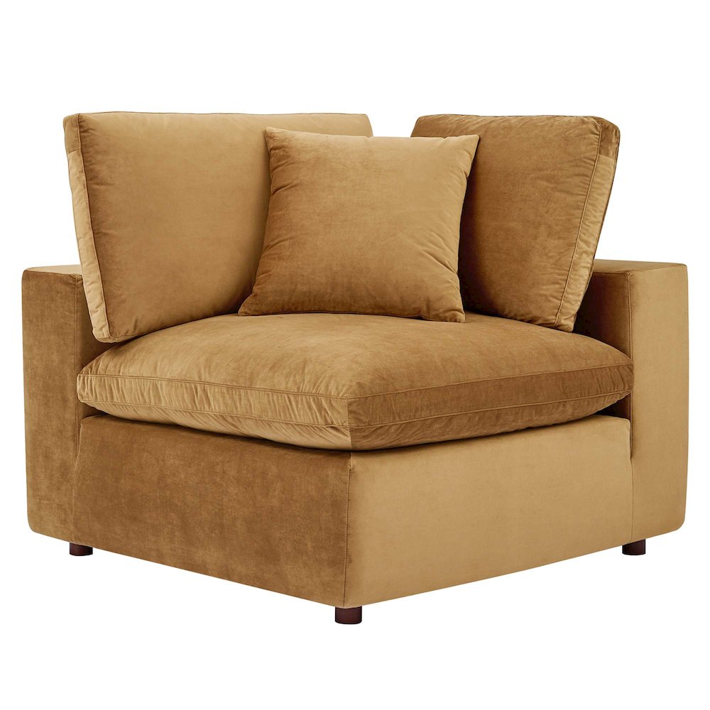Commix Down Filled Overstuffed Performance Velvet Corner Chair. Picture 1