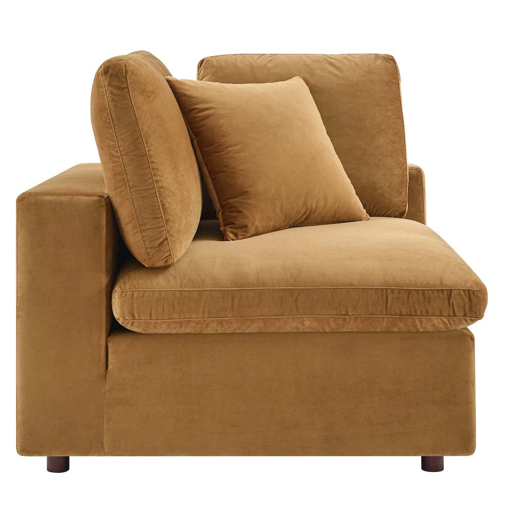 Commix Down Filled Overstuffed Performance Velvet Corner Chair. Picture 3