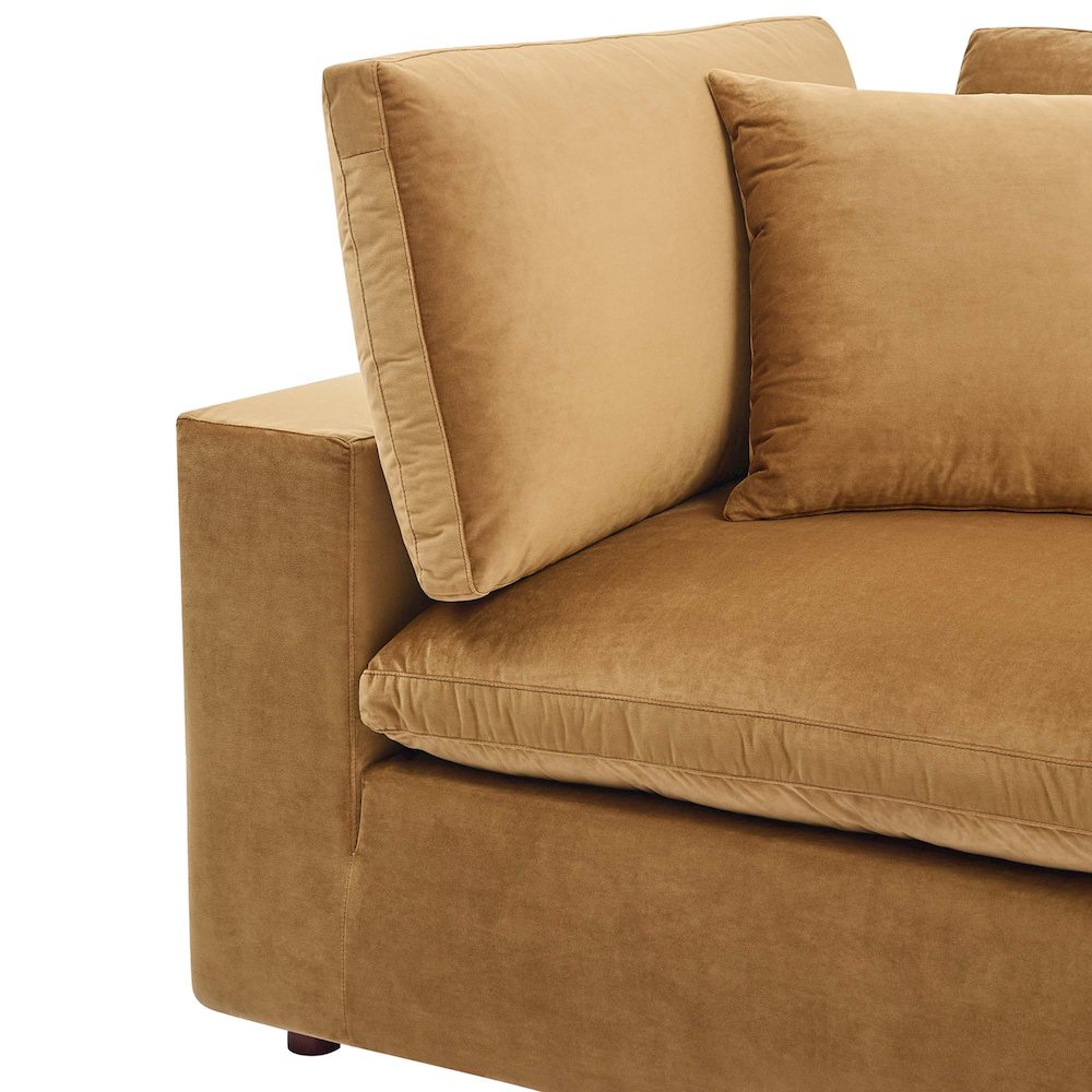 Commix Down Filled Overstuffed Performance Velvet Corner Chair. Picture 4