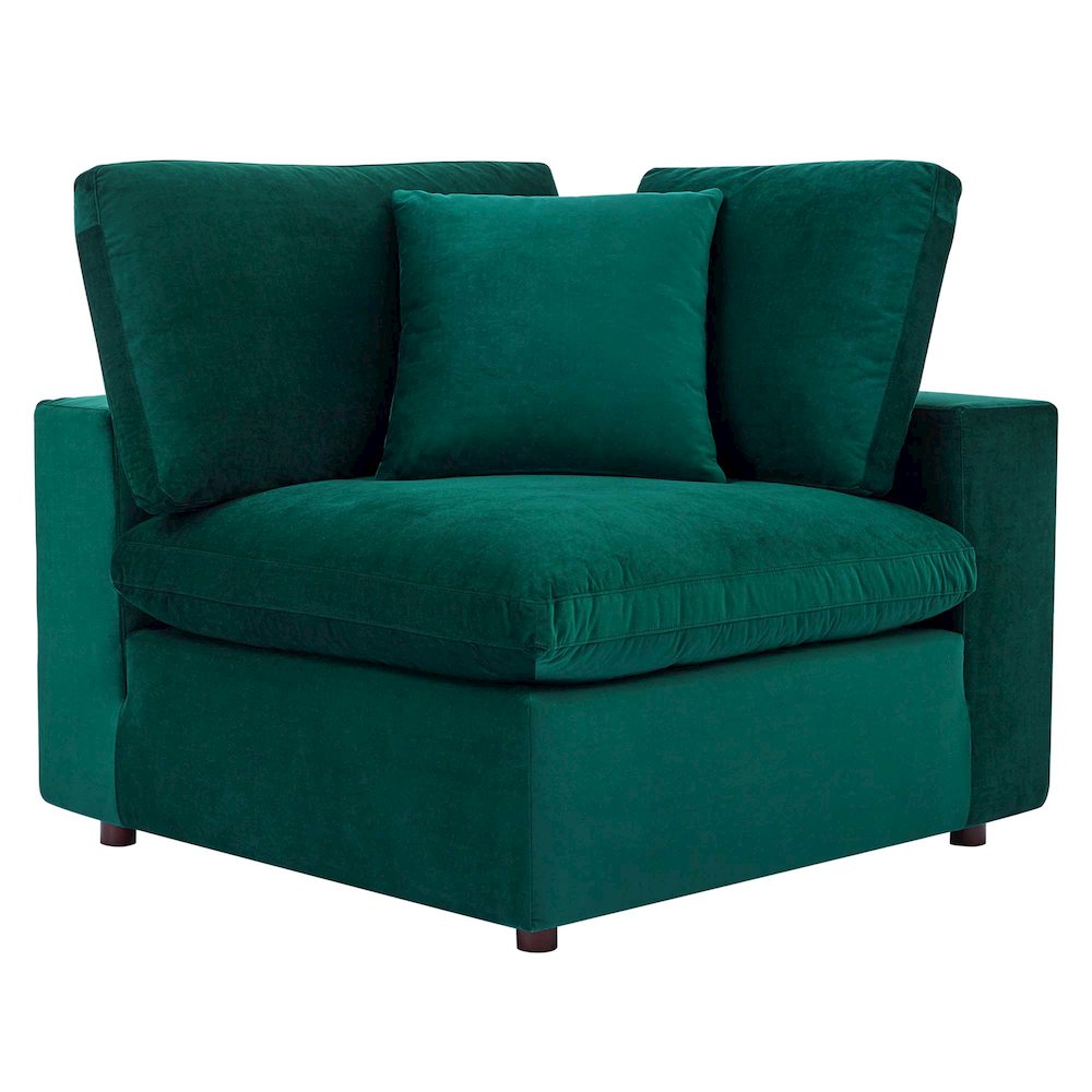Commix Down Filled Overstuffed Performance Velvet Corner Chair. Picture 1