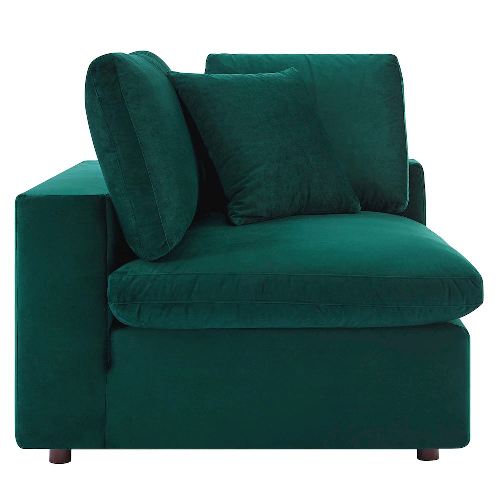 Commix Down Filled Overstuffed Performance Velvet Corner Chair. Picture 3