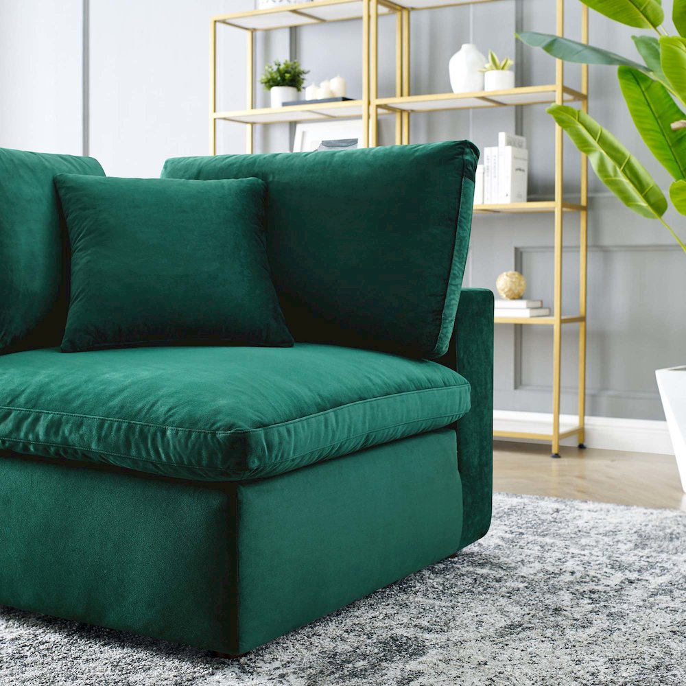 Commix Down Filled Overstuffed Performance Velvet Corner Chair. Picture 7