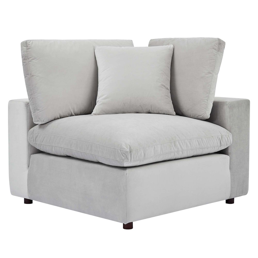 Commix Down Filled Overstuffed Performance Velvet Corner Chair. Picture 1