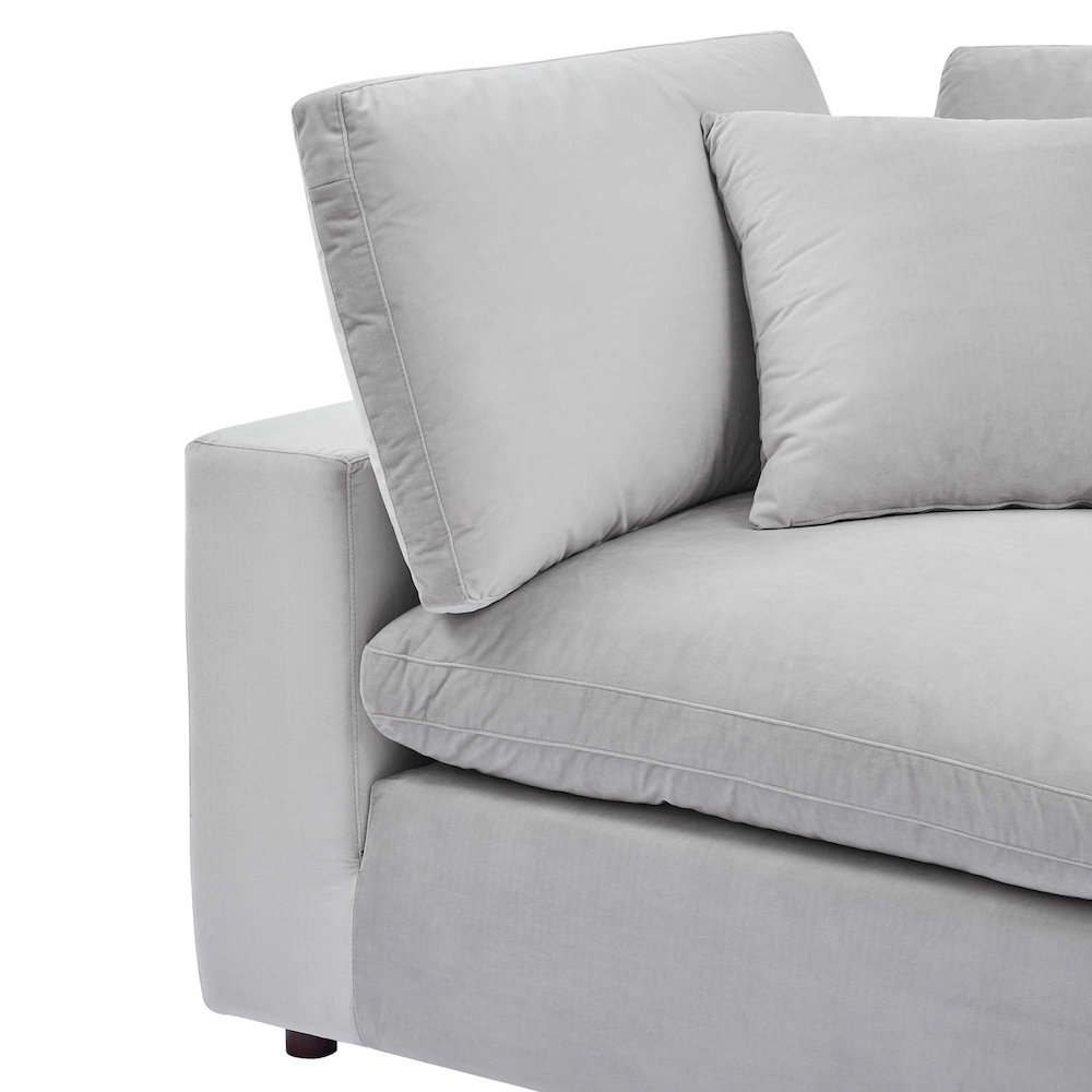 Commix Down Filled Overstuffed Performance Velvet Corner Chair. Picture 4