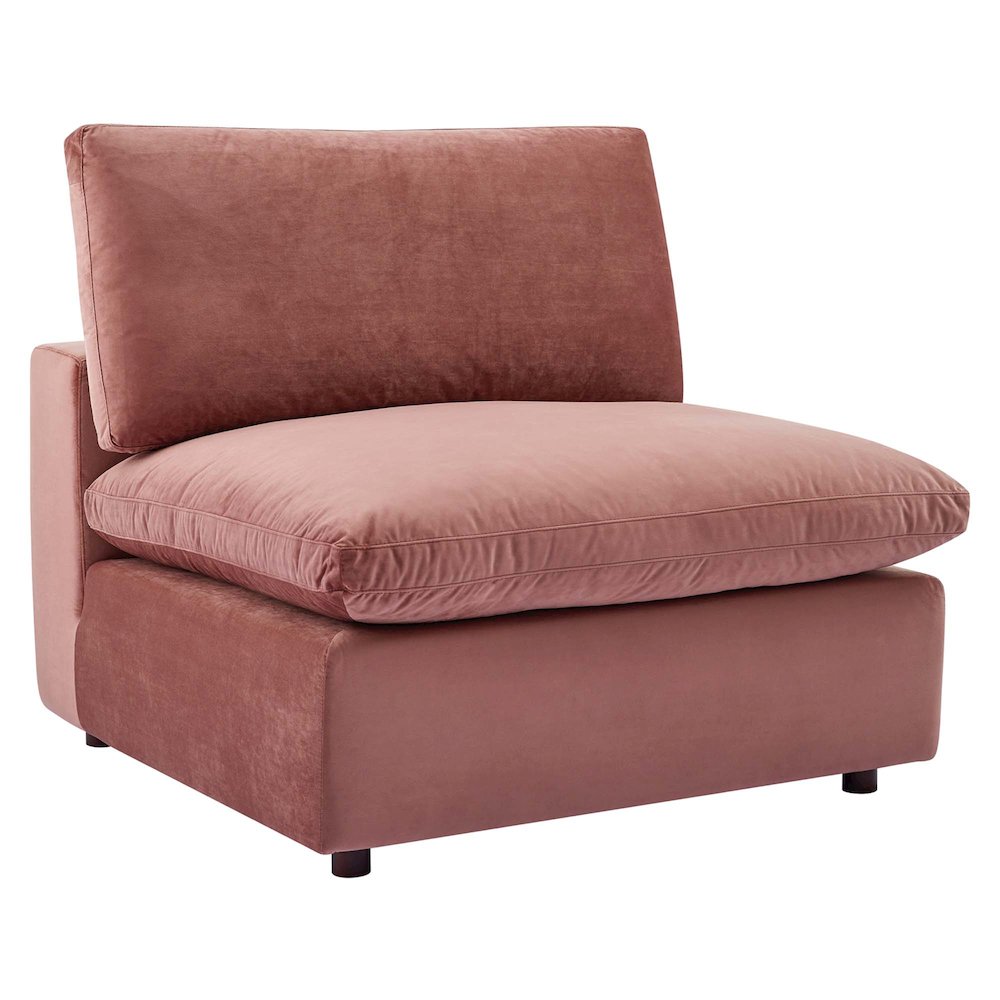 Commix Down Filled Overstuffed Performance Velvet Armless Chair. Picture 1