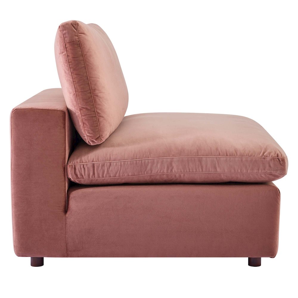 Commix Down Filled Overstuffed Performance Velvet Armless Chair. Picture 2