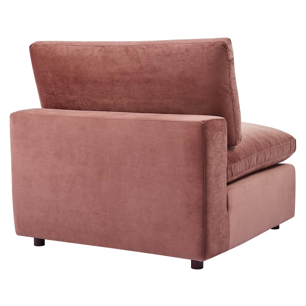 Commix Down Filled Overstuffed Performance Velvet Armless Chair. Picture 3
