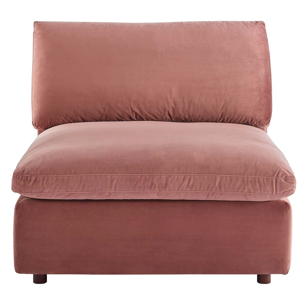 Commix Down Filled Overstuffed Performance Velvet Armless Chair. Picture 4