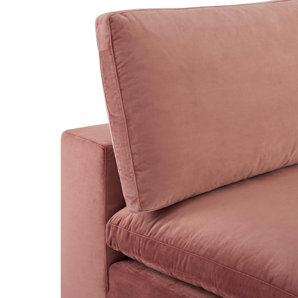 Commix Down Filled Overstuffed Performance Velvet Armless Chair. Picture 5