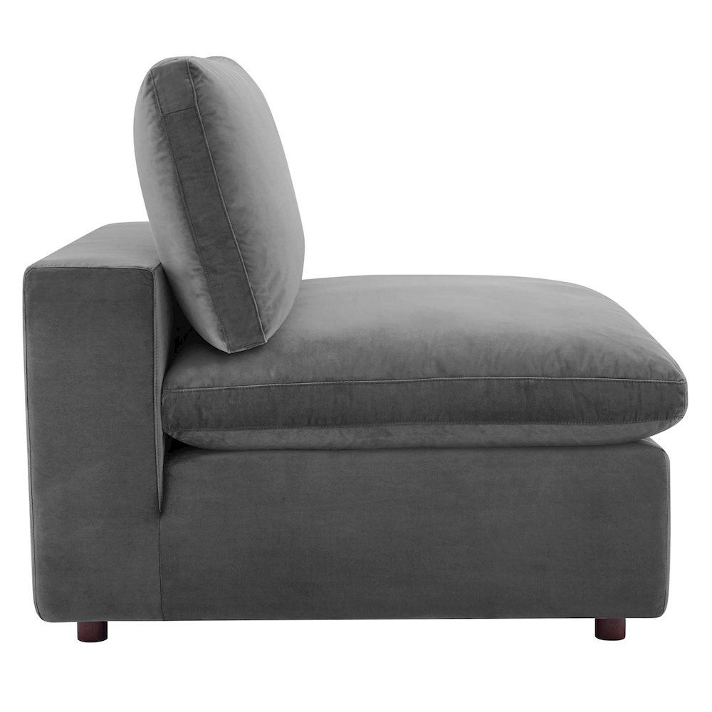 Commix Down Filled Overstuffed Performance Velvet Armless Chair. Picture 2