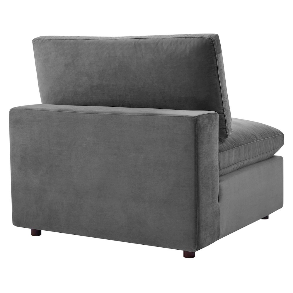 Commix Down Filled Overstuffed Performance Velvet Armless Chair. Picture 3