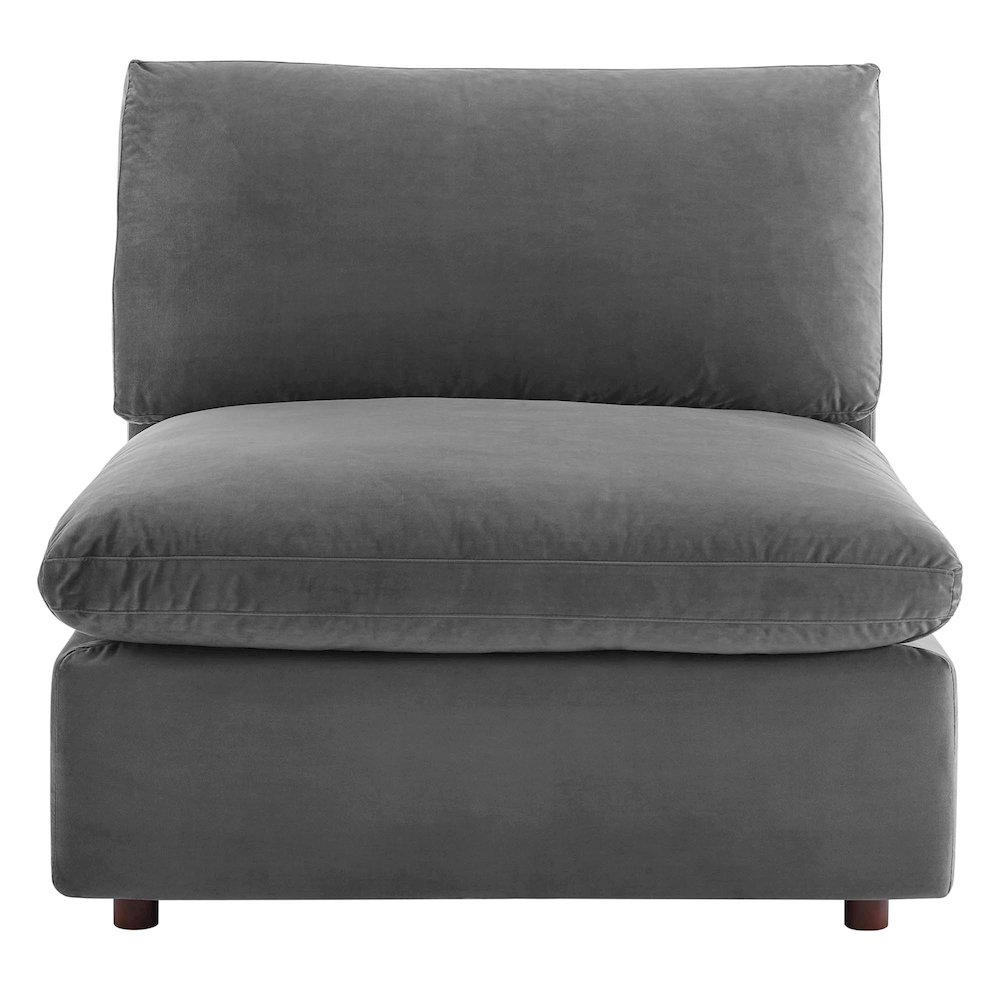 Commix Down Filled Overstuffed Performance Velvet Armless Chair. Picture 4