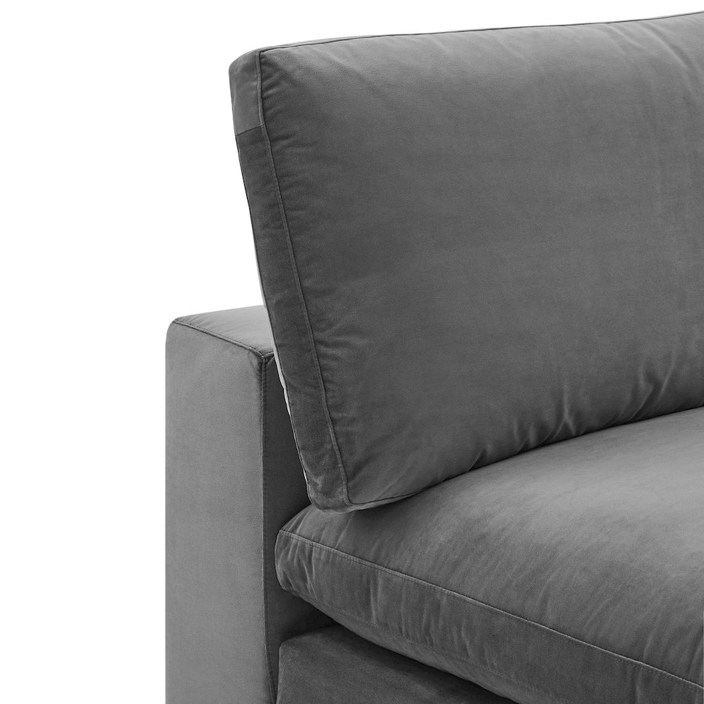 Commix Down Filled Overstuffed Performance Velvet Armless Chair. Picture 5