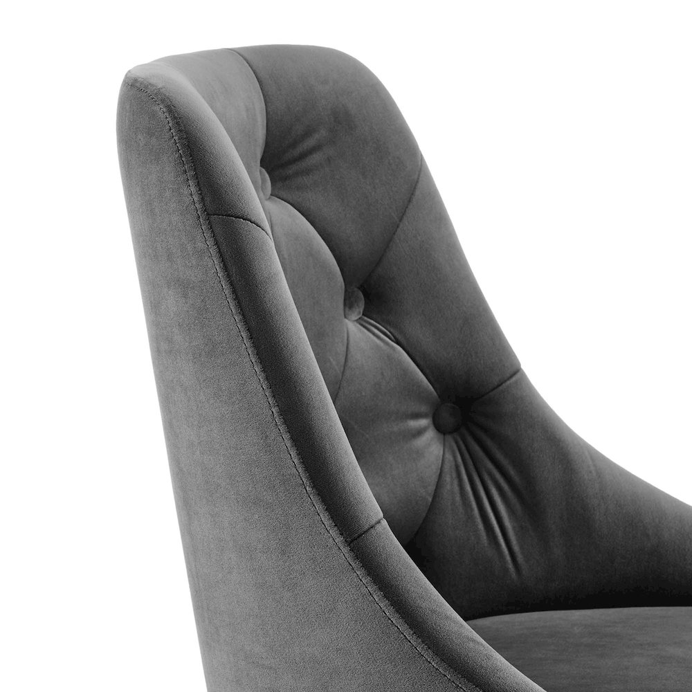 Distinct Tufted Swivel Performance Velvet Office Chair. Picture 5