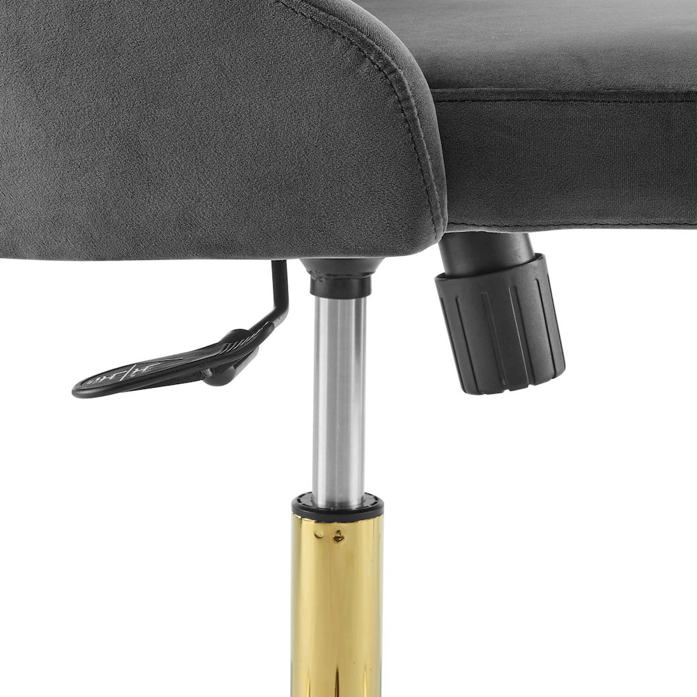 Distinct Tufted Swivel Performance Velvet Office Chair. Picture 6