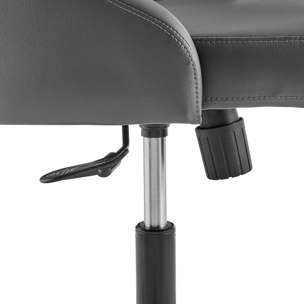 Distinct Tufted Swivel Vegan Leather Office Chair. Picture 6