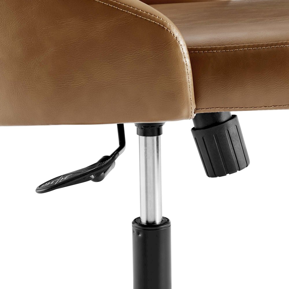 Distinct Tufted Swivel Vegan Leather Office Chair. Picture 6