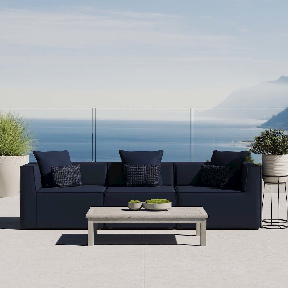 Saybrook 3-Piece Outdoor Patio Upholstered Sectional Sofa. Picture 10